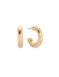 Small Thick Classic Hoops, Gold