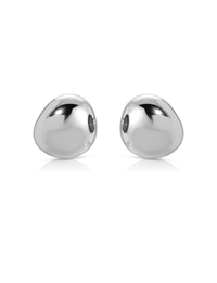 Polished Pebble Studs, Silver