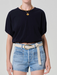Gia Bubble Tee, Navy