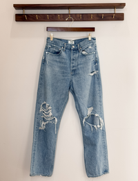 AGoldE '90s Mid Rise Distressed Jean, Fall Out