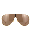 Letter Logo Sunglasses, Gold/Brown