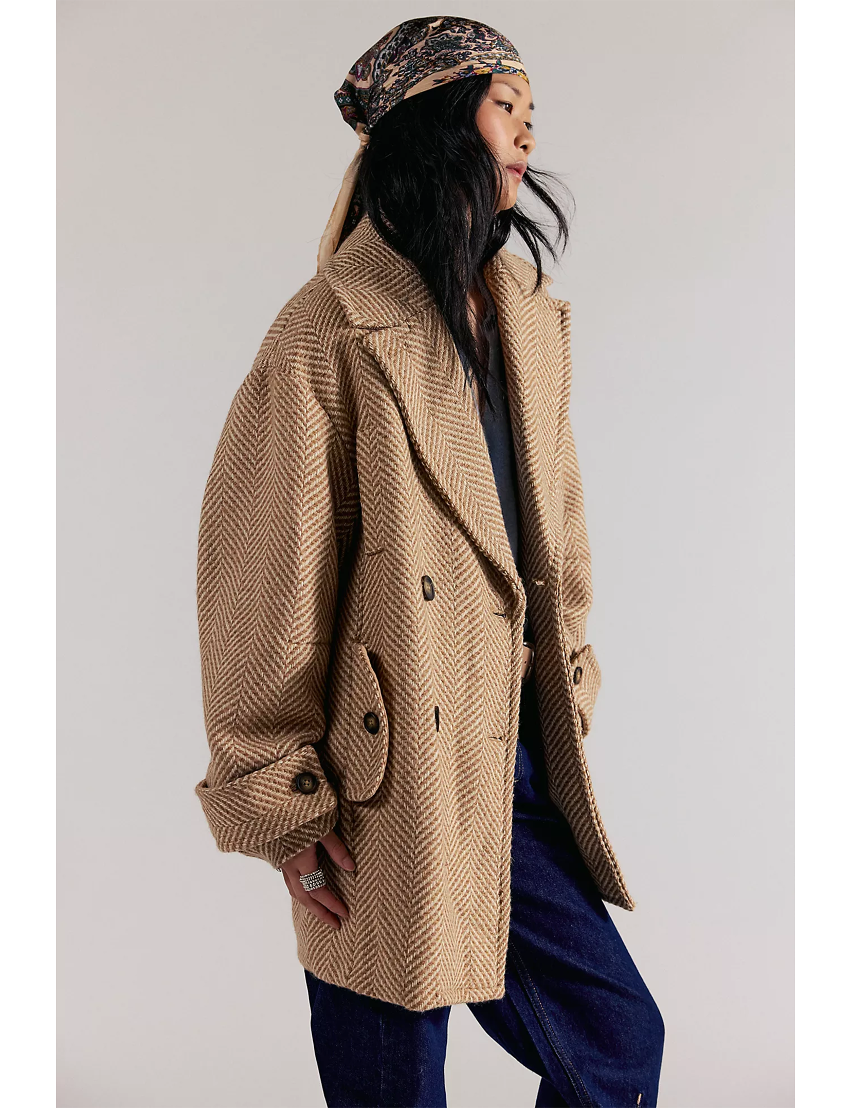 Ari Wool Peacoat, Tan