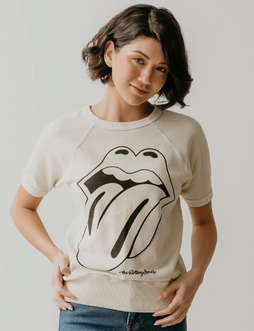 Rolling Stones Raglan Tee, Ivory