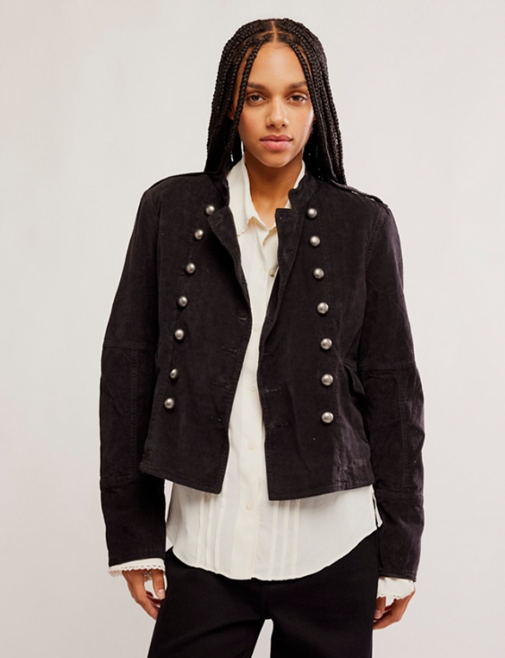 Lotty Velvet Jacket, Black