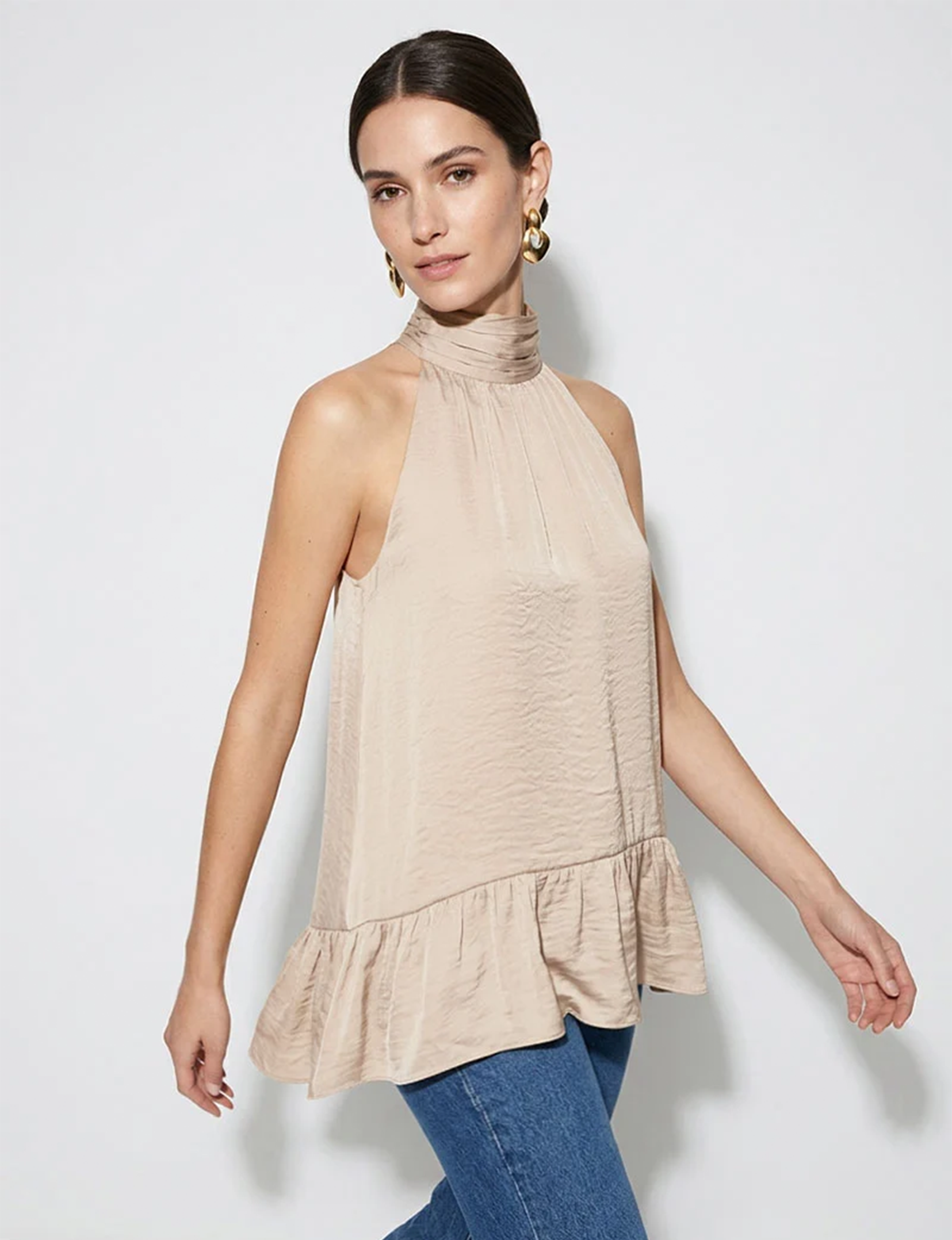 Nicole Collar Top, Papyrus