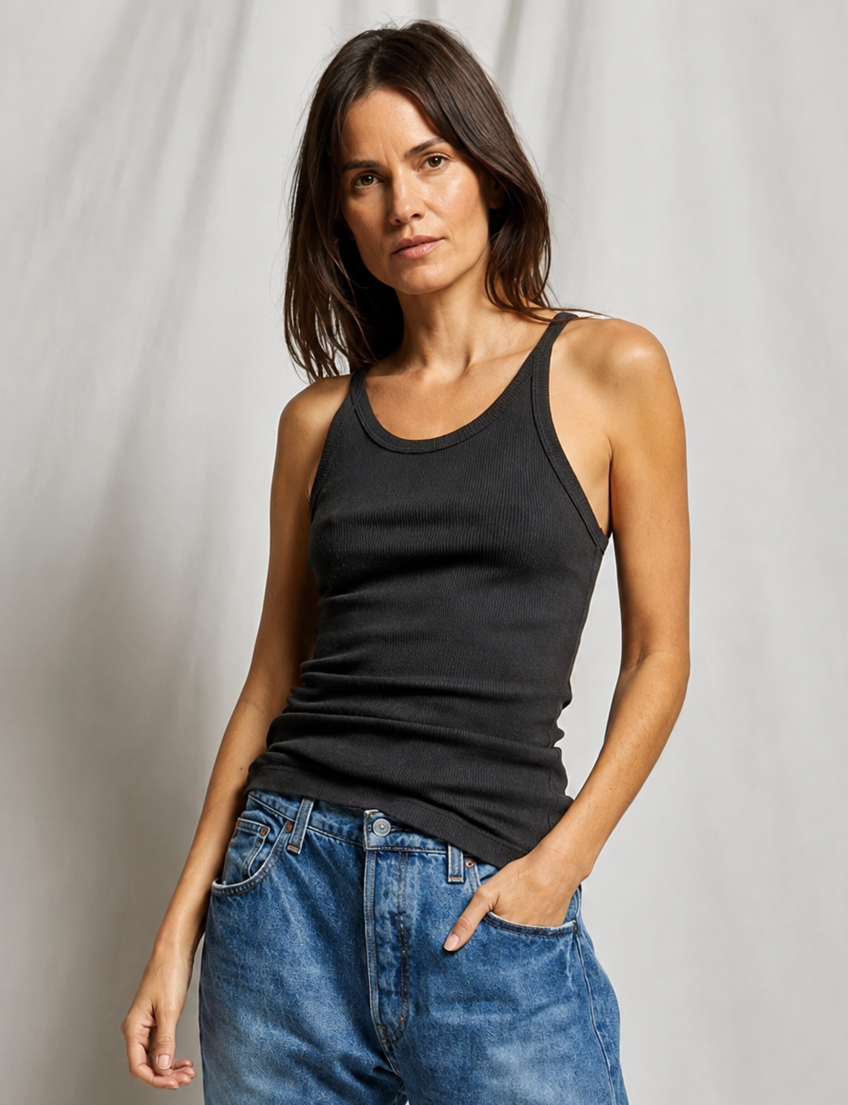 Annie Recycled Tank, Vintage Black