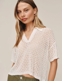 Dafne Cropped Pullover, Sand/Stone