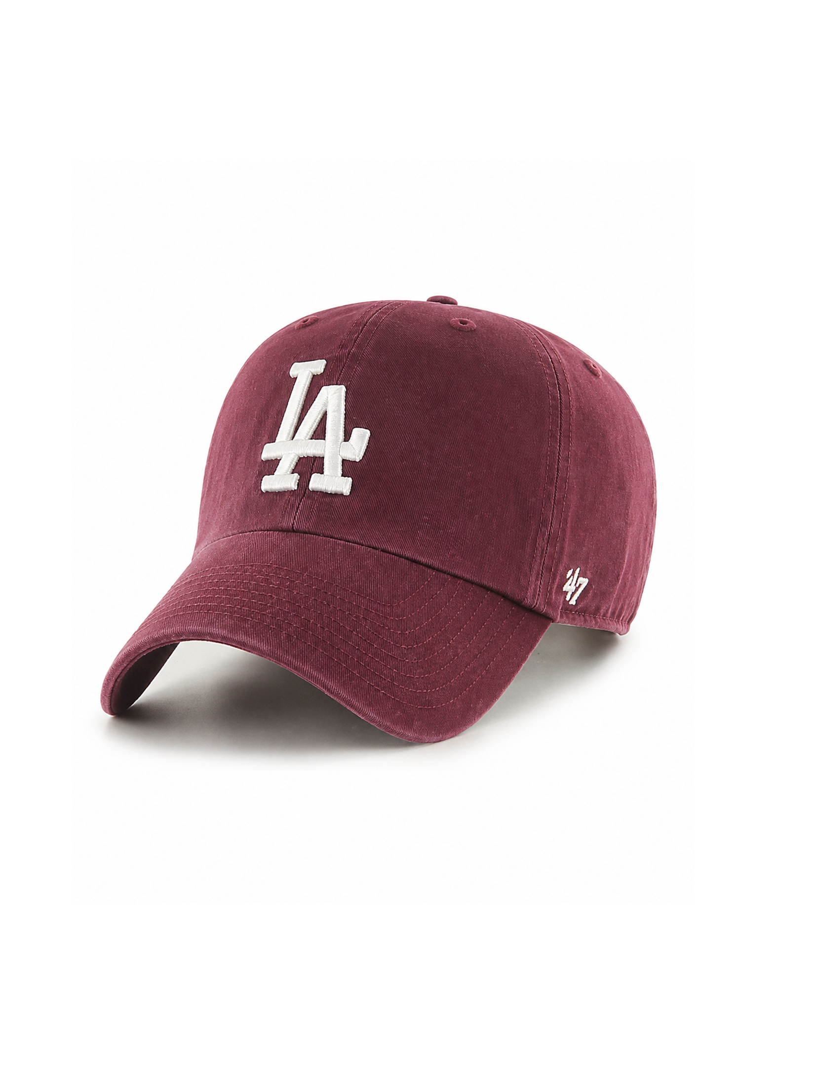 LA Dodgers Basic Ball Cap, Dark Maroon/White