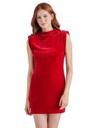 Astoria Velvet Dress, Red Velvet