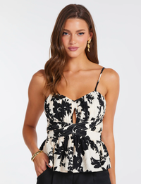 Athena Peplum Top, Athena Print