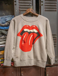 Rolling Stones Tongue Crew Fleece, Heather Grey