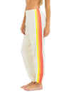 5 Stripe Sweatpants, Vintage White/White Neon