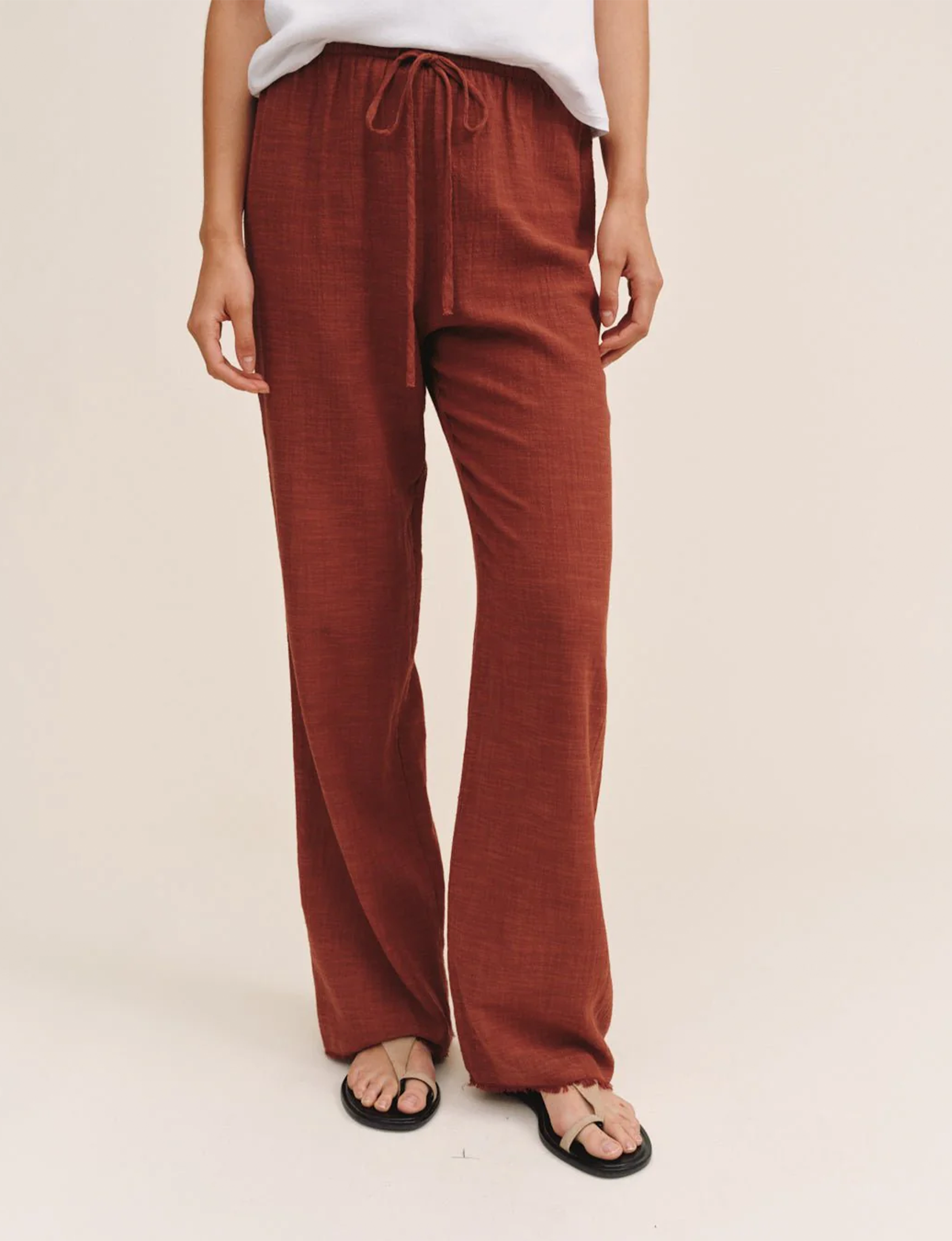 Frayed Beach Pant, Red Sand