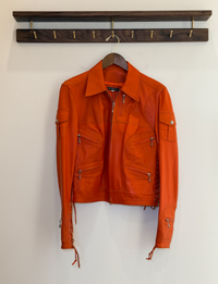 DiMagio Italy Leather Jacket, Bright Orange