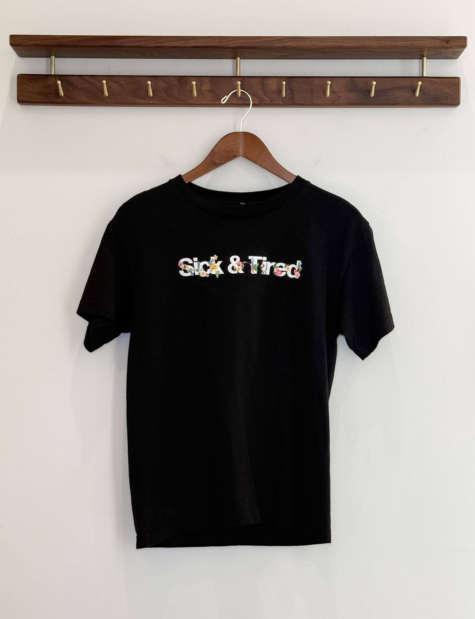 Anti Social Social Club Sick & Tired Tee, Black/Floral