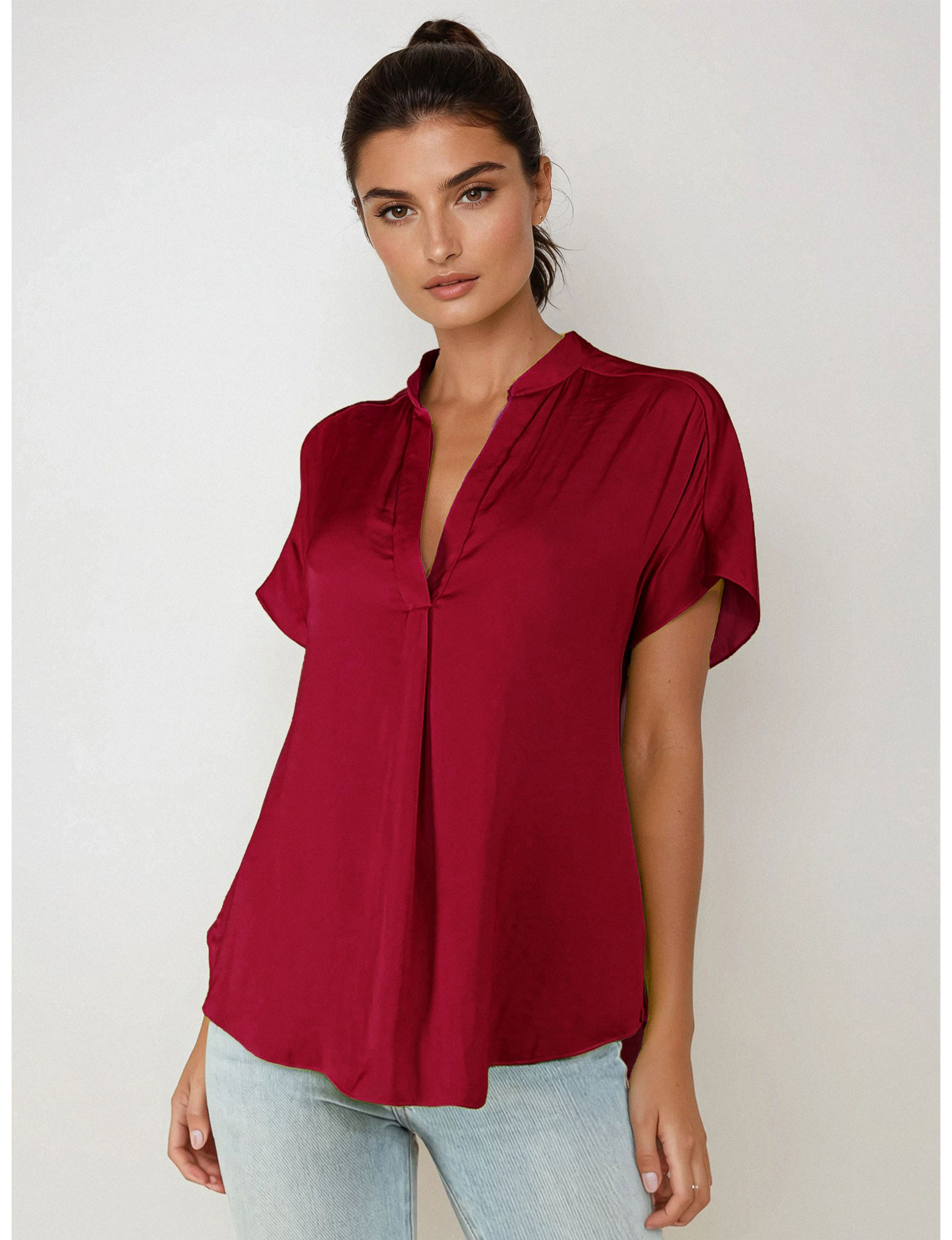 Fallon Blouse, Crimson Red