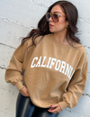 California Crewneck Sweatshirt, Sand/White