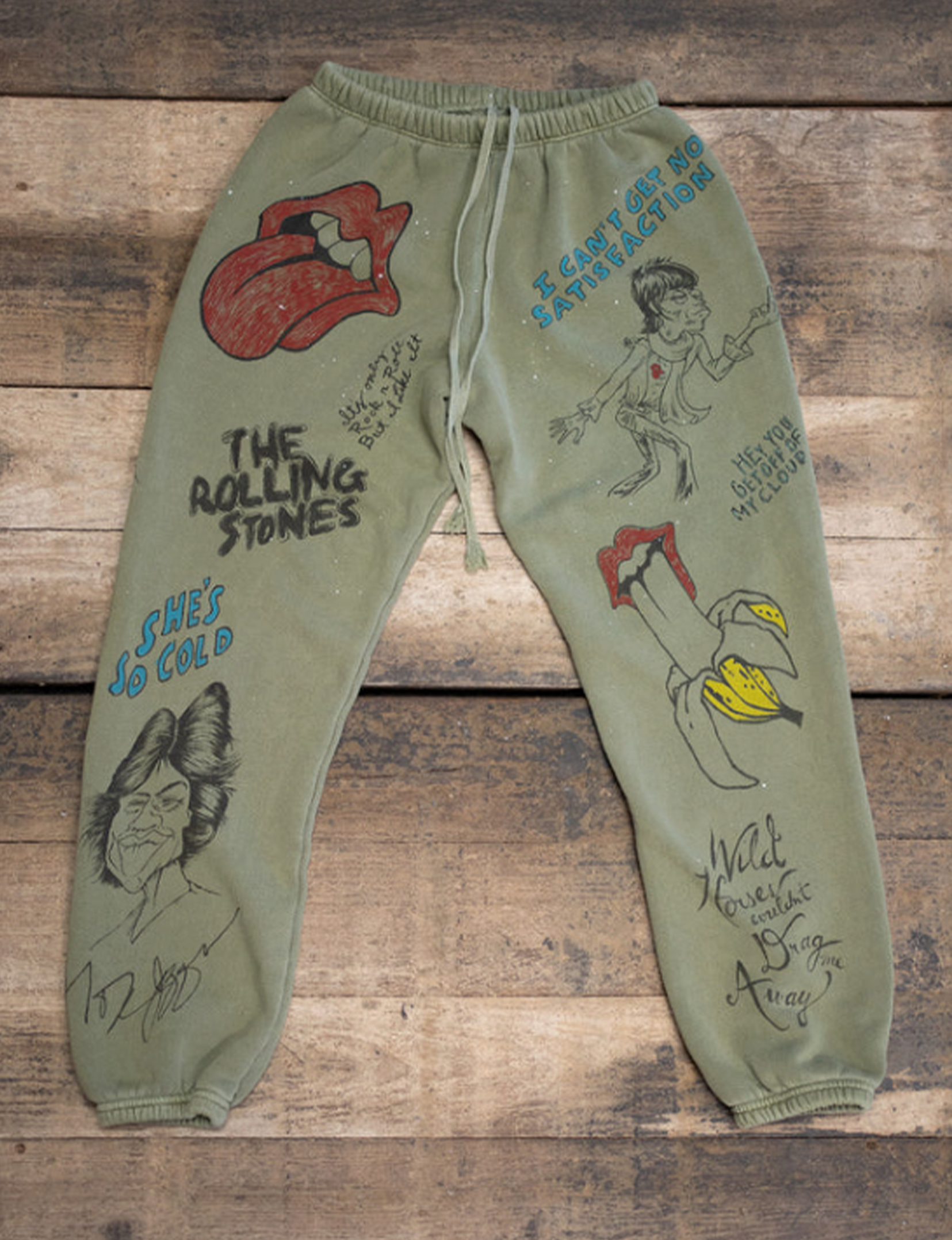 Rolling Stones Sketch Sweatpant, Fatigue