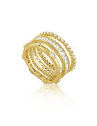 Ivy CZ Ring Set, Gold