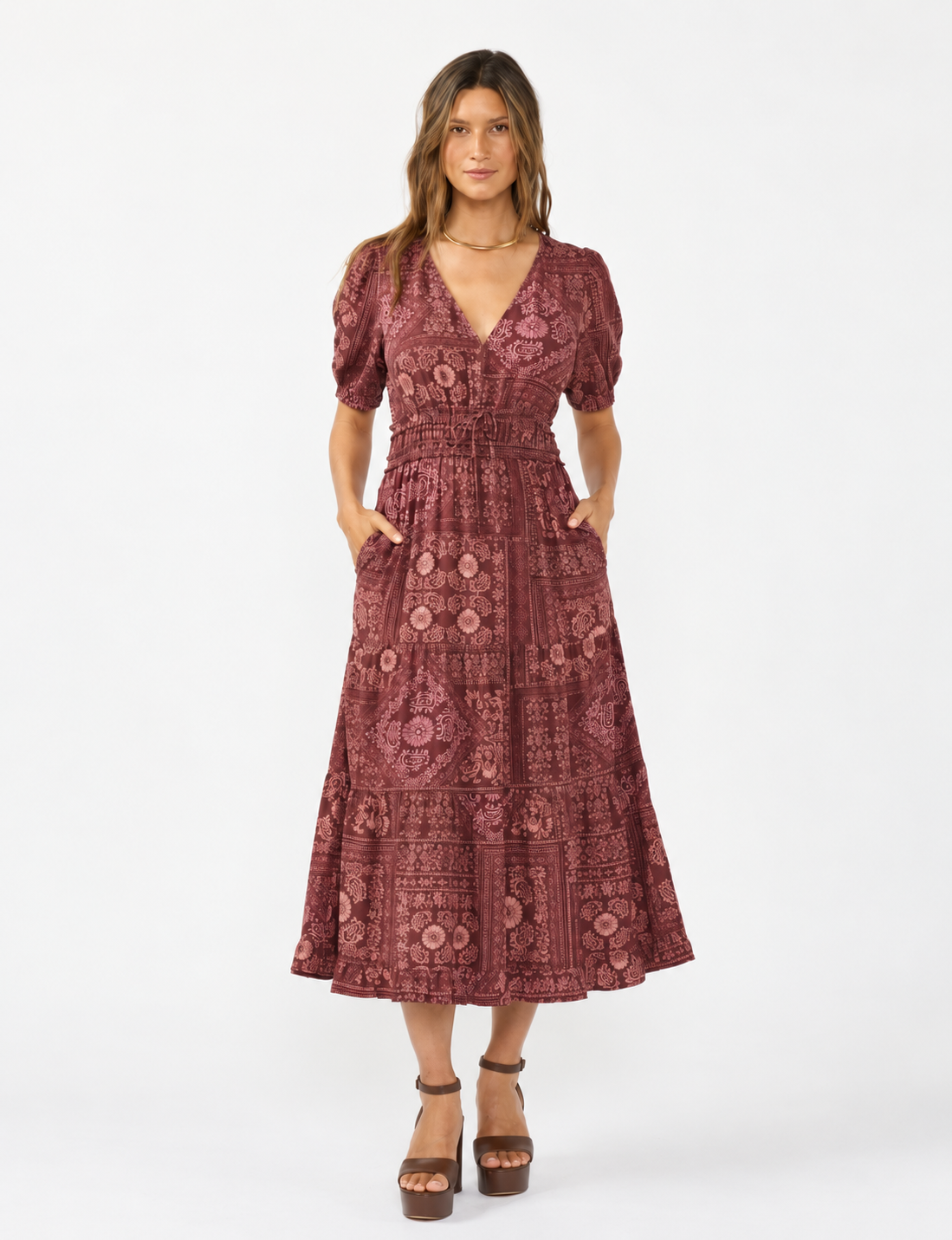 Grace Dress, Wine/Dusty Rose