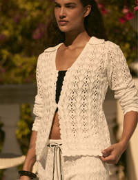 Pointelle Cardigan, Off White