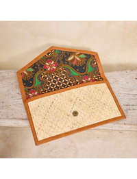 Envelope Clutch, Ivory/Tan