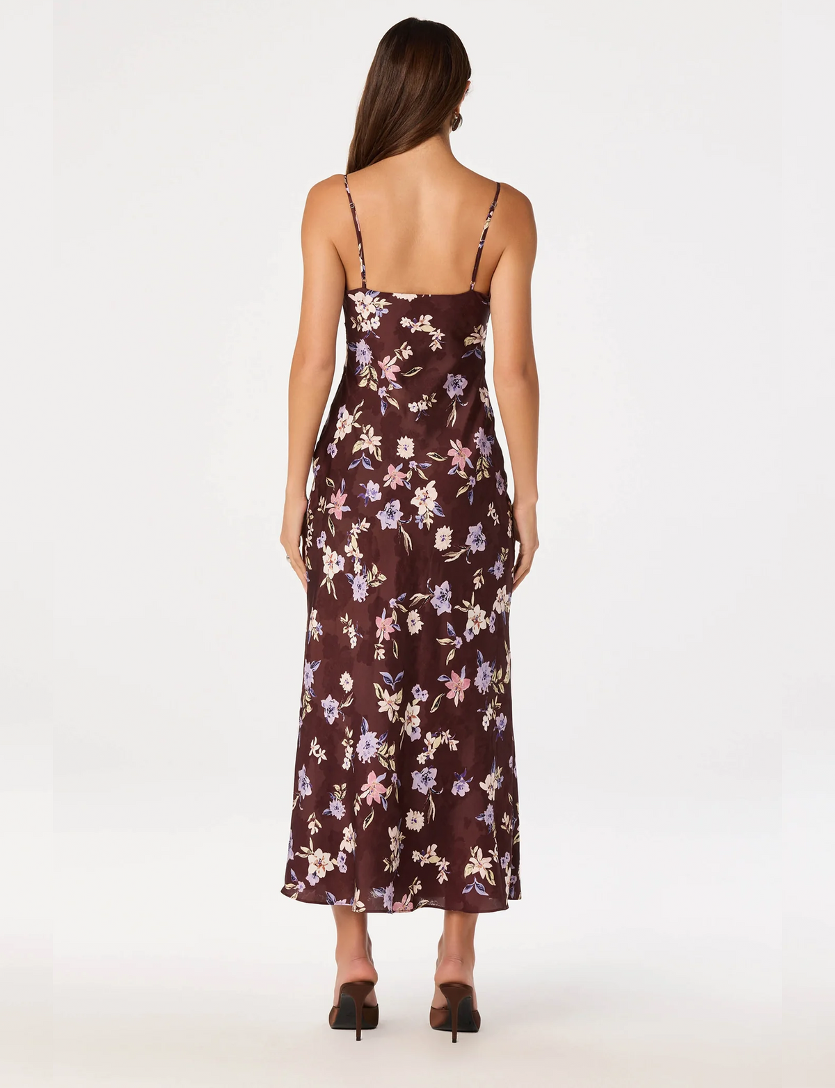 Carin Dress, Brown Floral