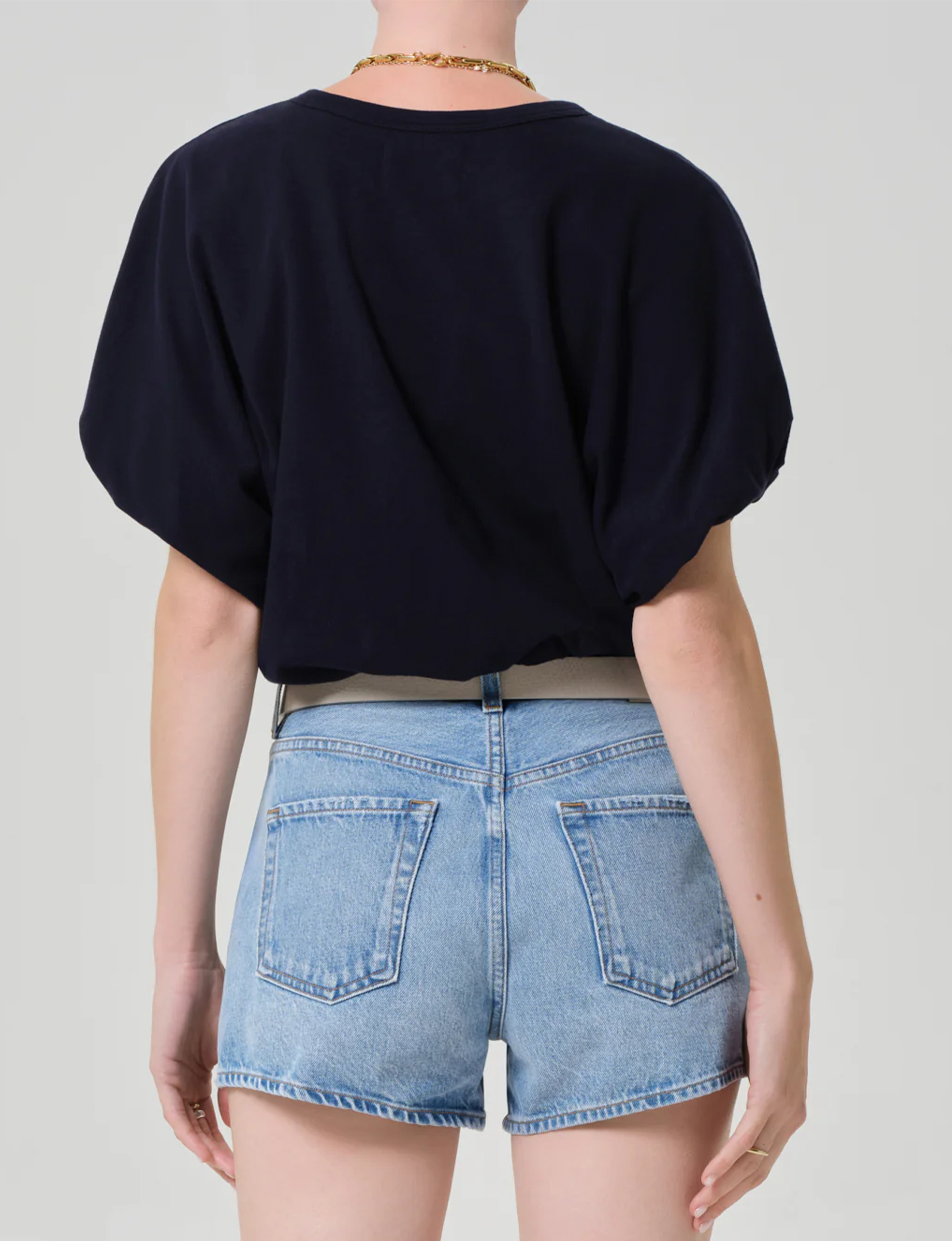 Gia Bubble Tee, Navy