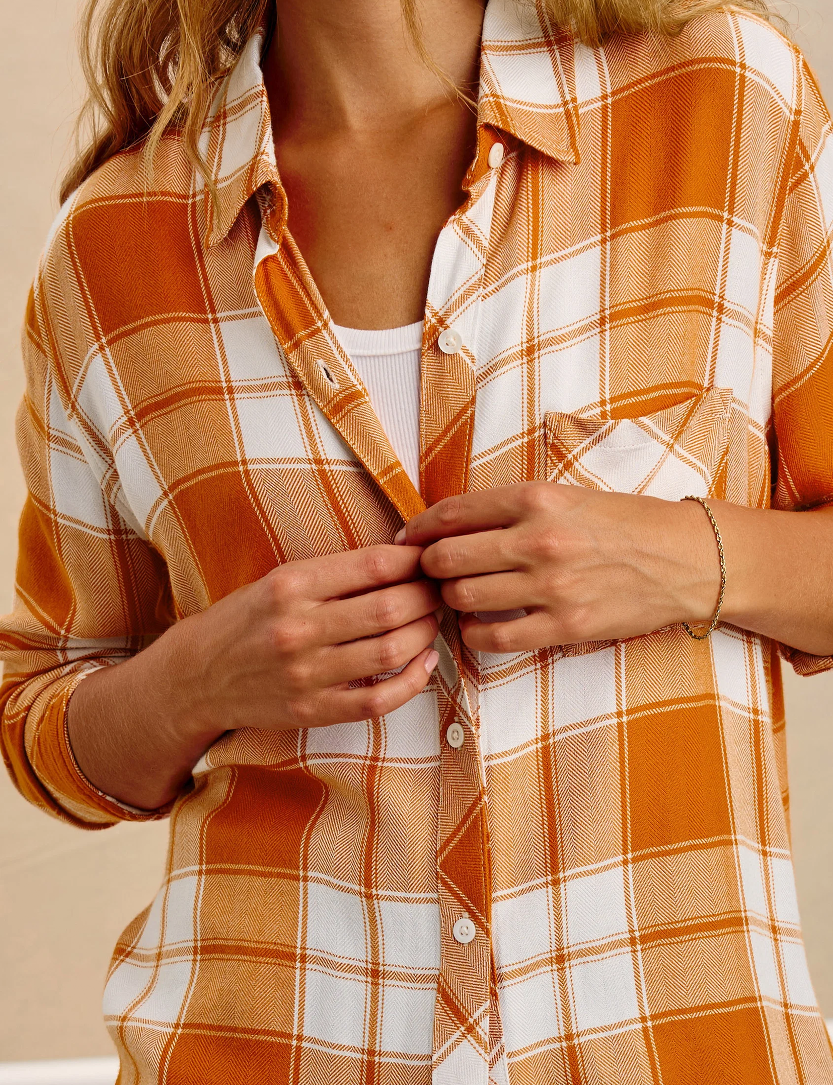Hunter Plaid Flannel, Buzzer Burnt Orange