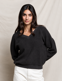Zuri Reverse Fleece Sweatshirt, Vintage Black