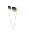 Chain Rim Sunglasses, Gold/Grey