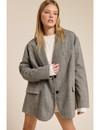 Oversized Boyfriend Blazer, Brown Plaid