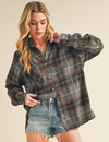 Kate Flannel Shirt, Grey Combo