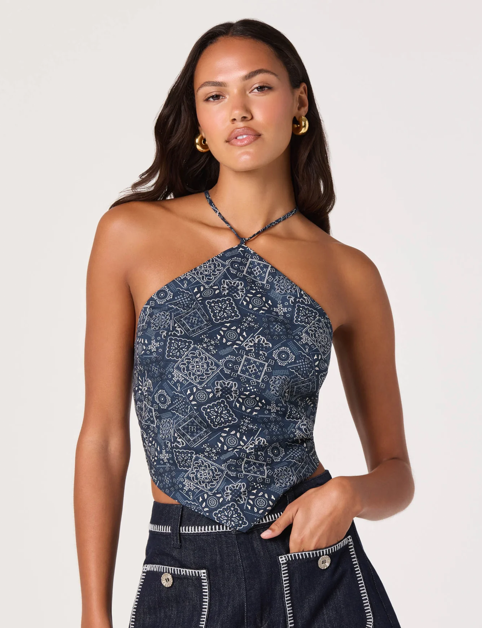 Shaniya Top, Navy Bandana