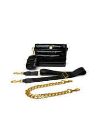 Downtown Crossbody, Black Patent