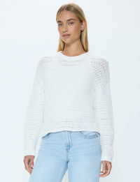Katya Relaxed Crew Sweater, Le Blanc