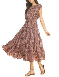 Bohemian Dress, Brown/Pink