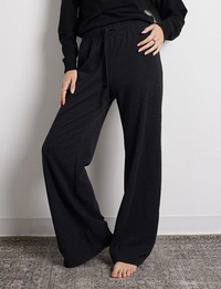Wide Leg Drawstring Pant, Heather Black