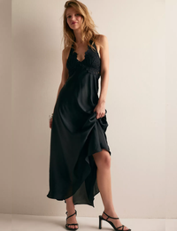 Petal Party Midi Dress, Black