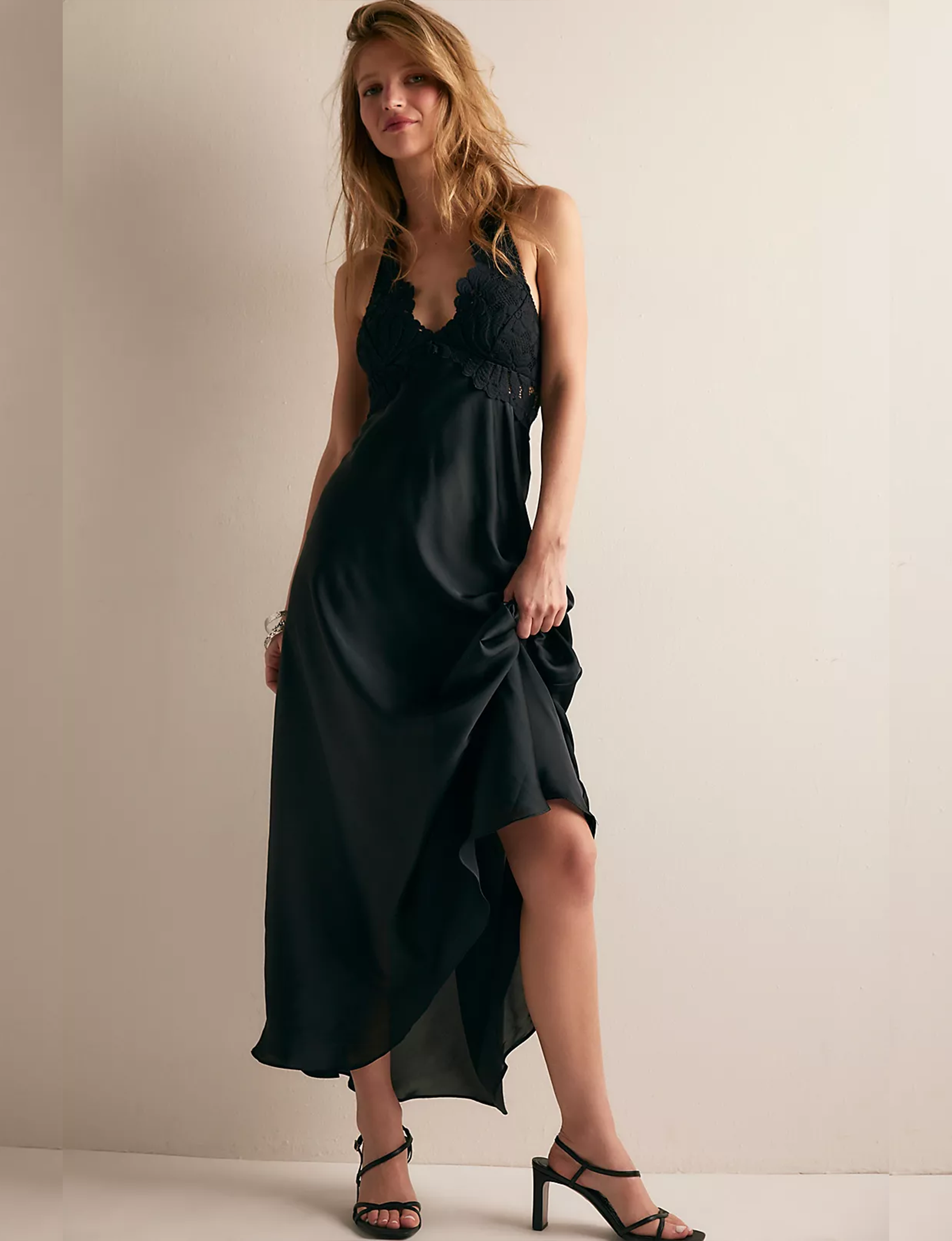 Petal Party Midi Dress, Black