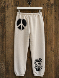 Ultimate Love Trip Hand Painted Sweatpant, Vintage White