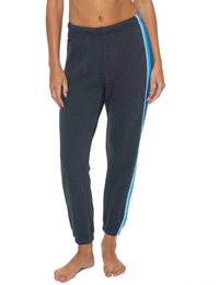 5 Stripe Sweatpants, Charcoal/Blue