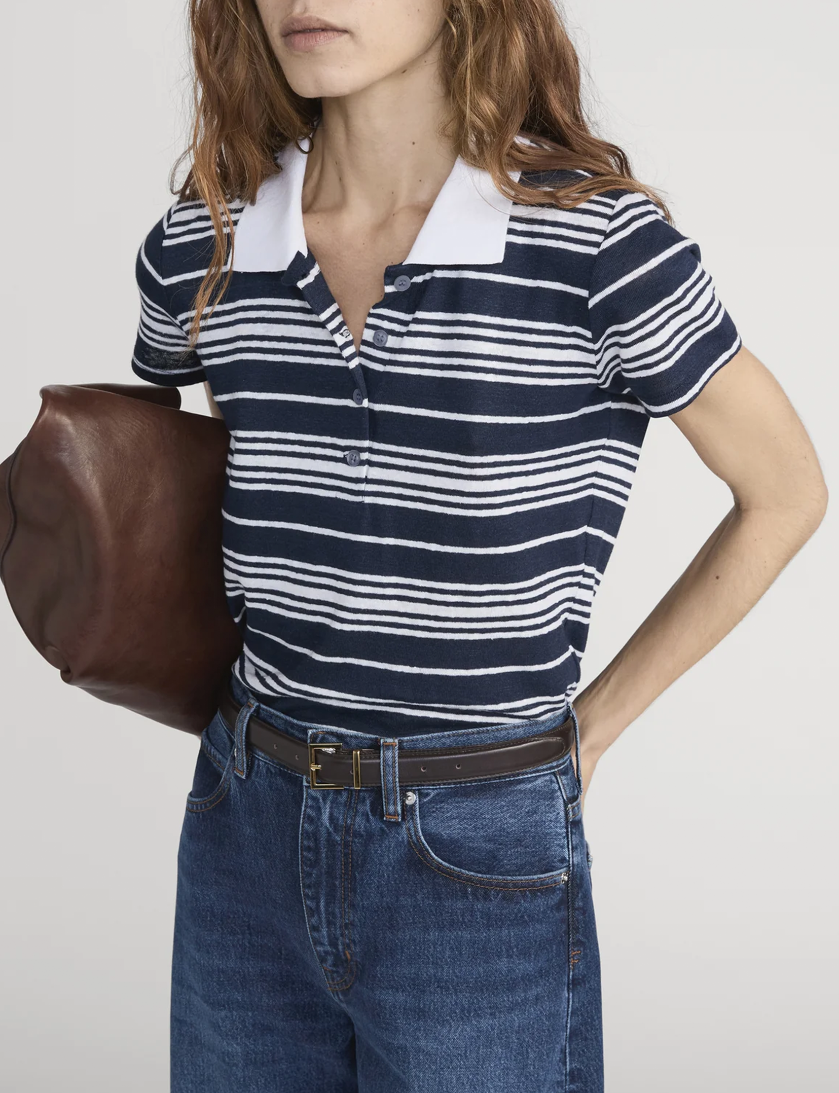 Striped Polo, Navy/Multi