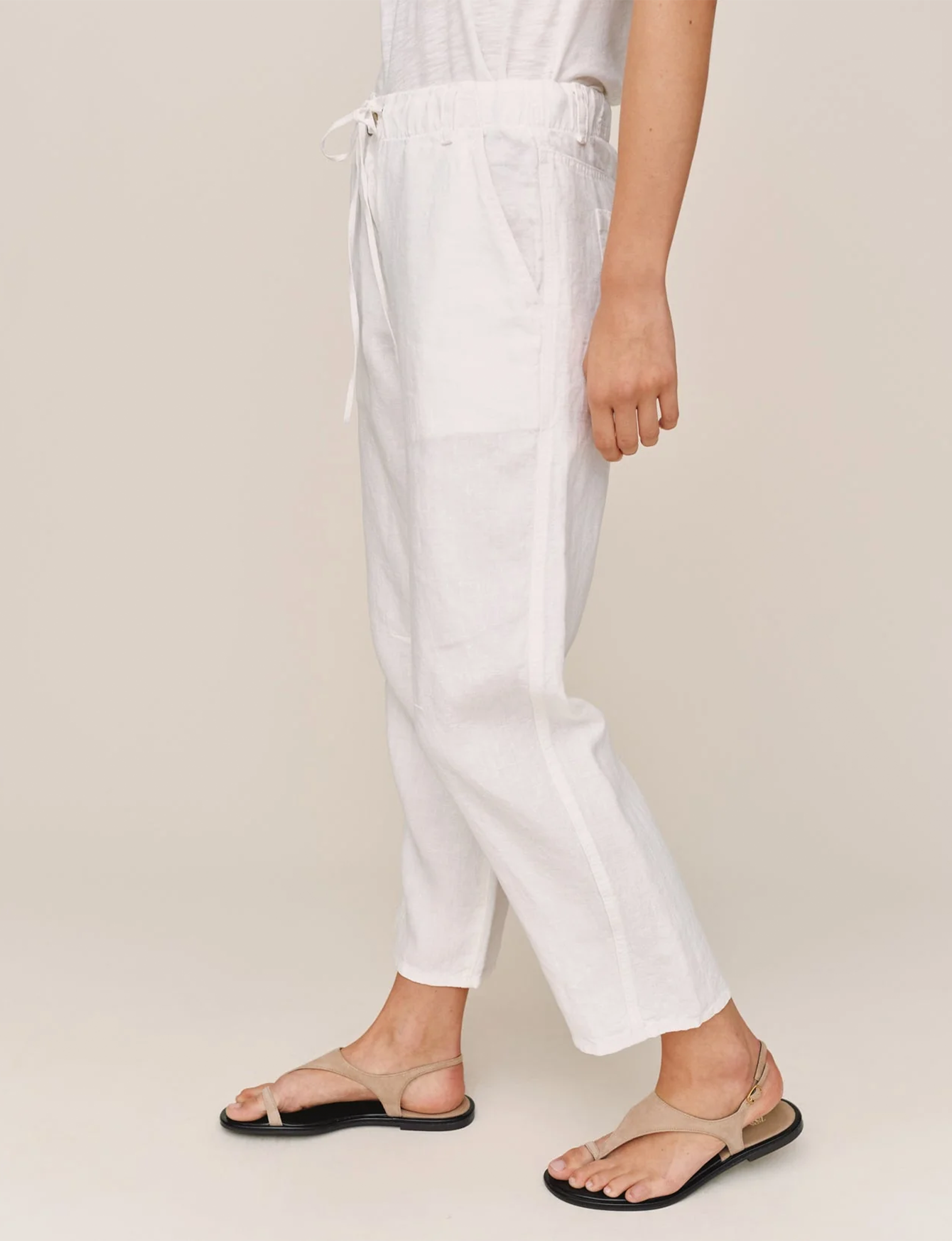 Soft Barrel Pant, White