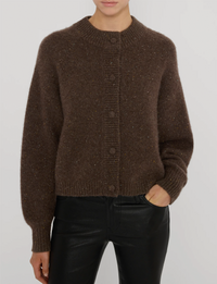 Cashmere Fleck Cardi, Brown