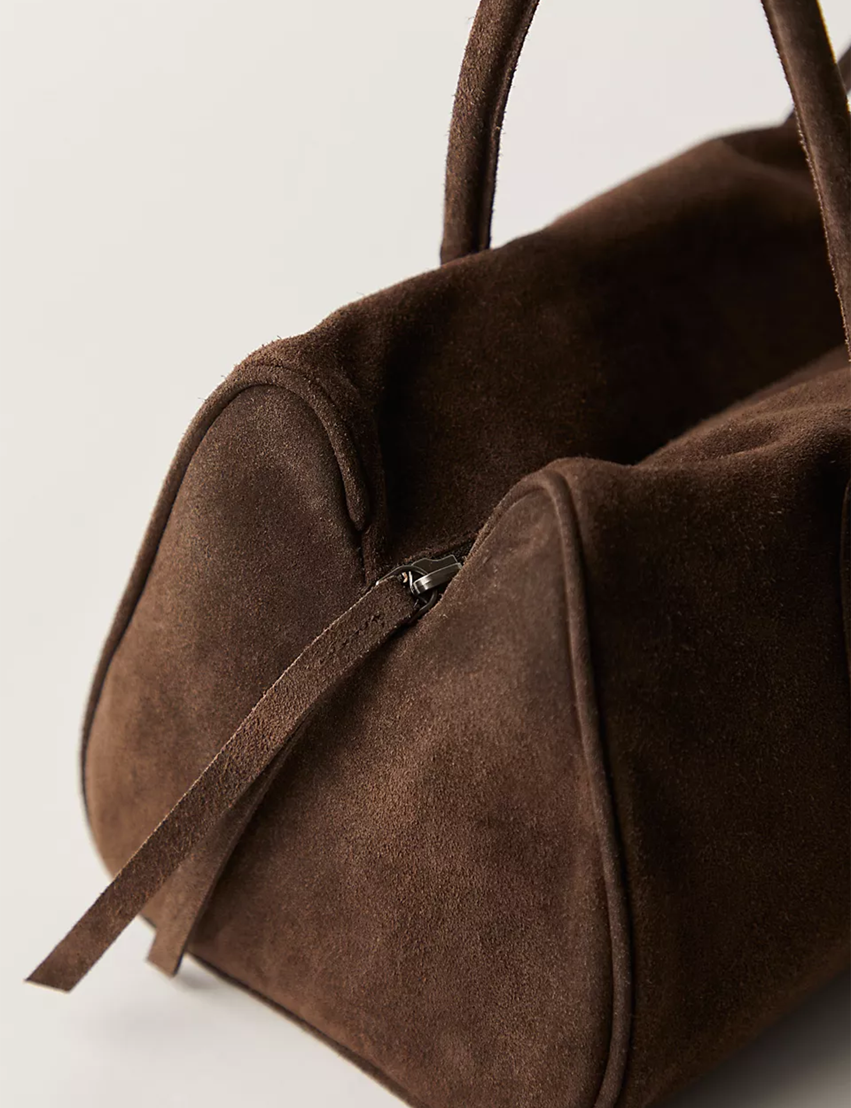 Sierra Shoulder Bag, Chocolate Suede
