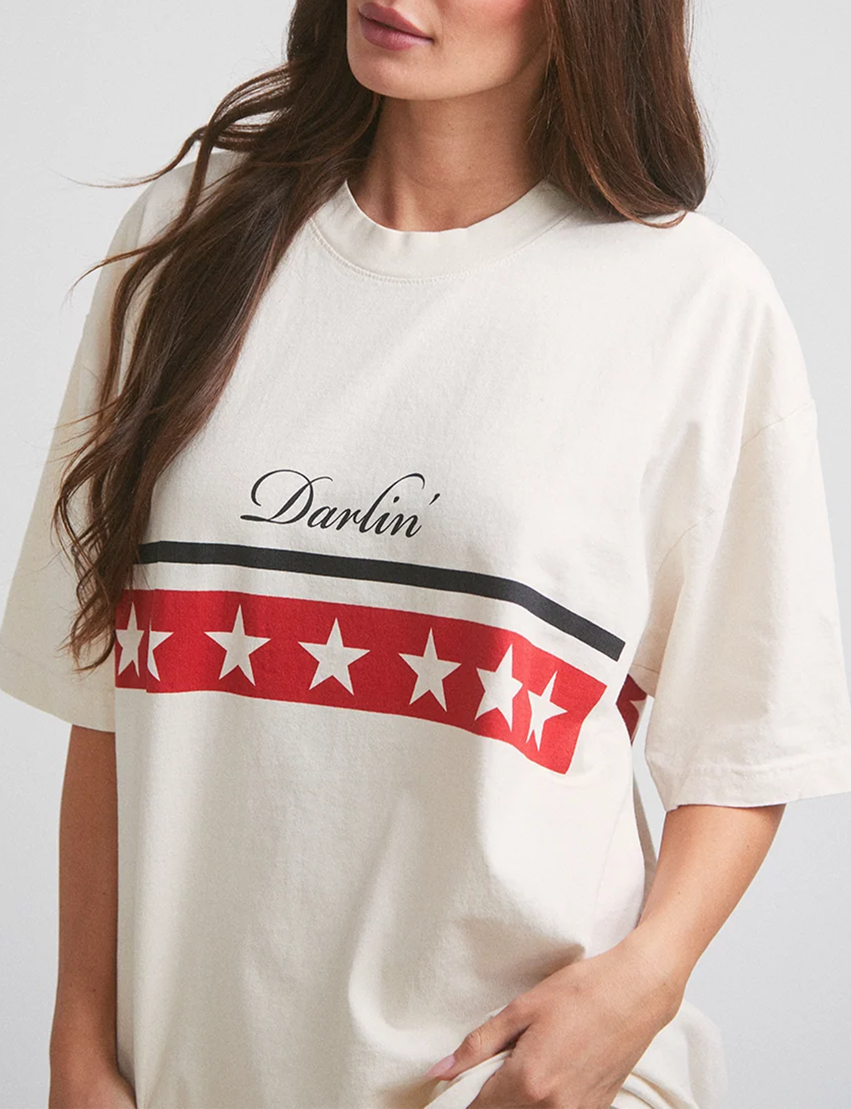 Spangled S/S Tee, Cream