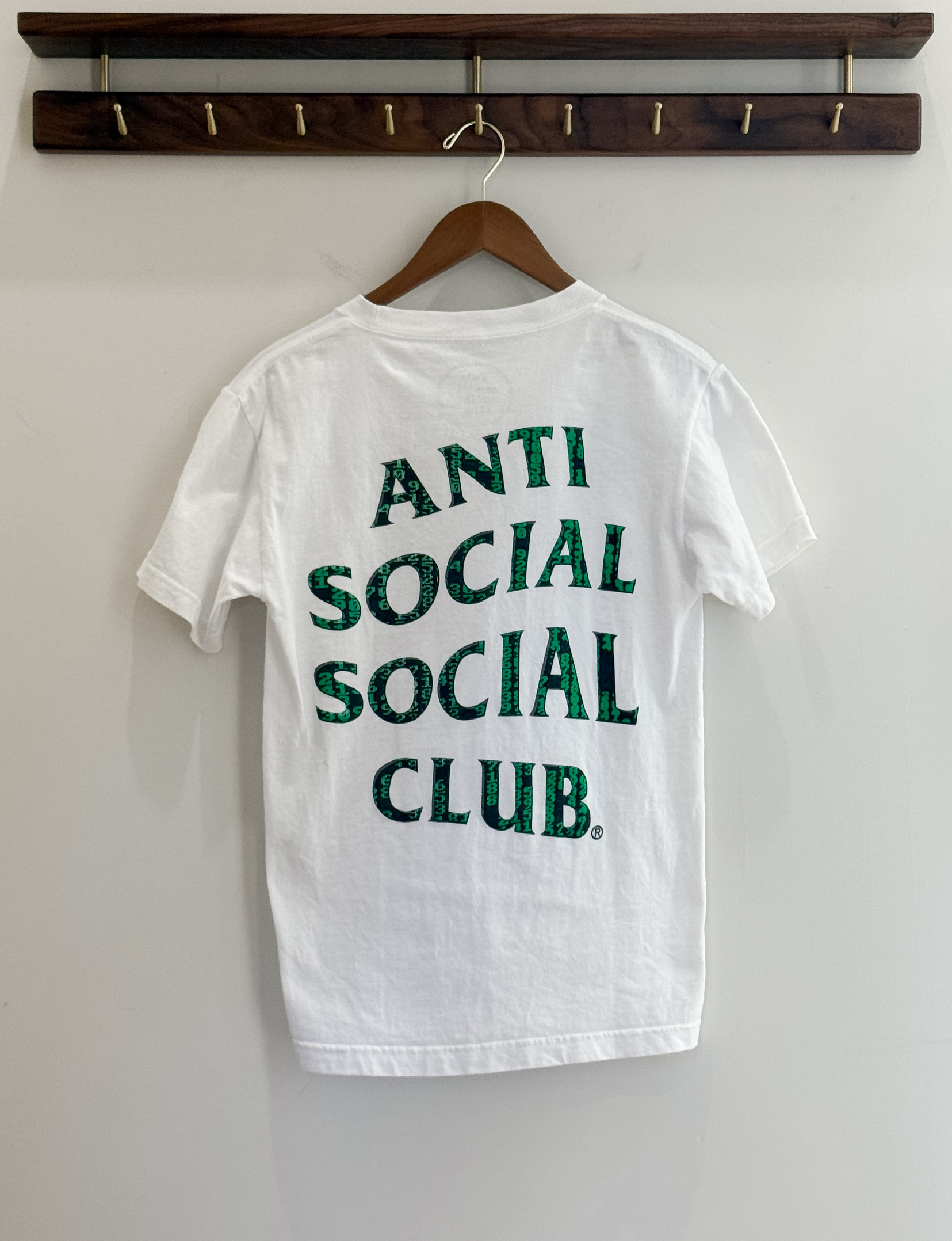 Anti Social Social Club Classic Logo Tee, White/Green