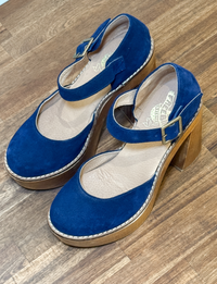 Free Bird Poppy Platform Clogs, Blue Suede