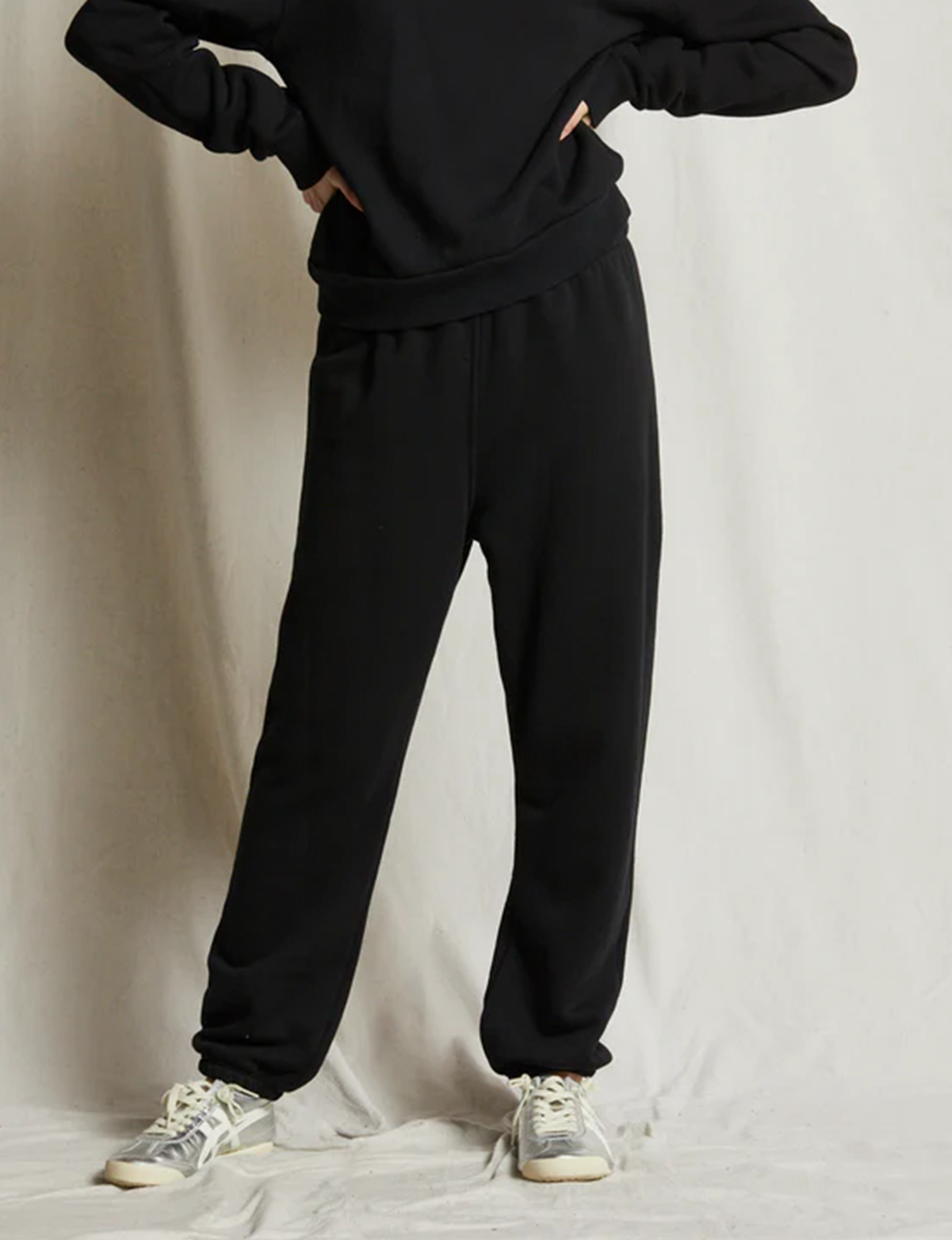 Stevie Fleece Sweatpants, True Black